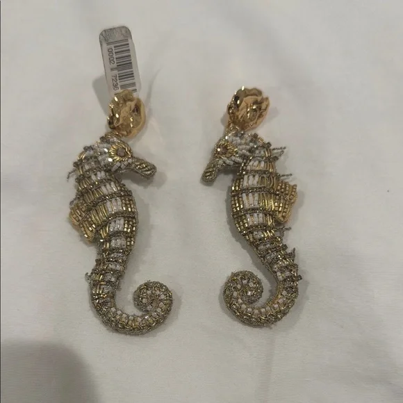 Mignonne Gavigan Gold and Silver Seahorse Earrings Sorrento - Picture 2 of 4